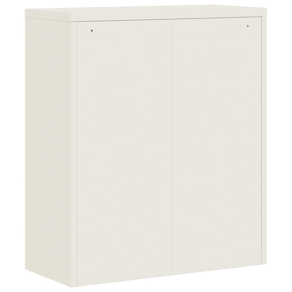 Aktenschrank Weiß Stahl 90x40x105 cm