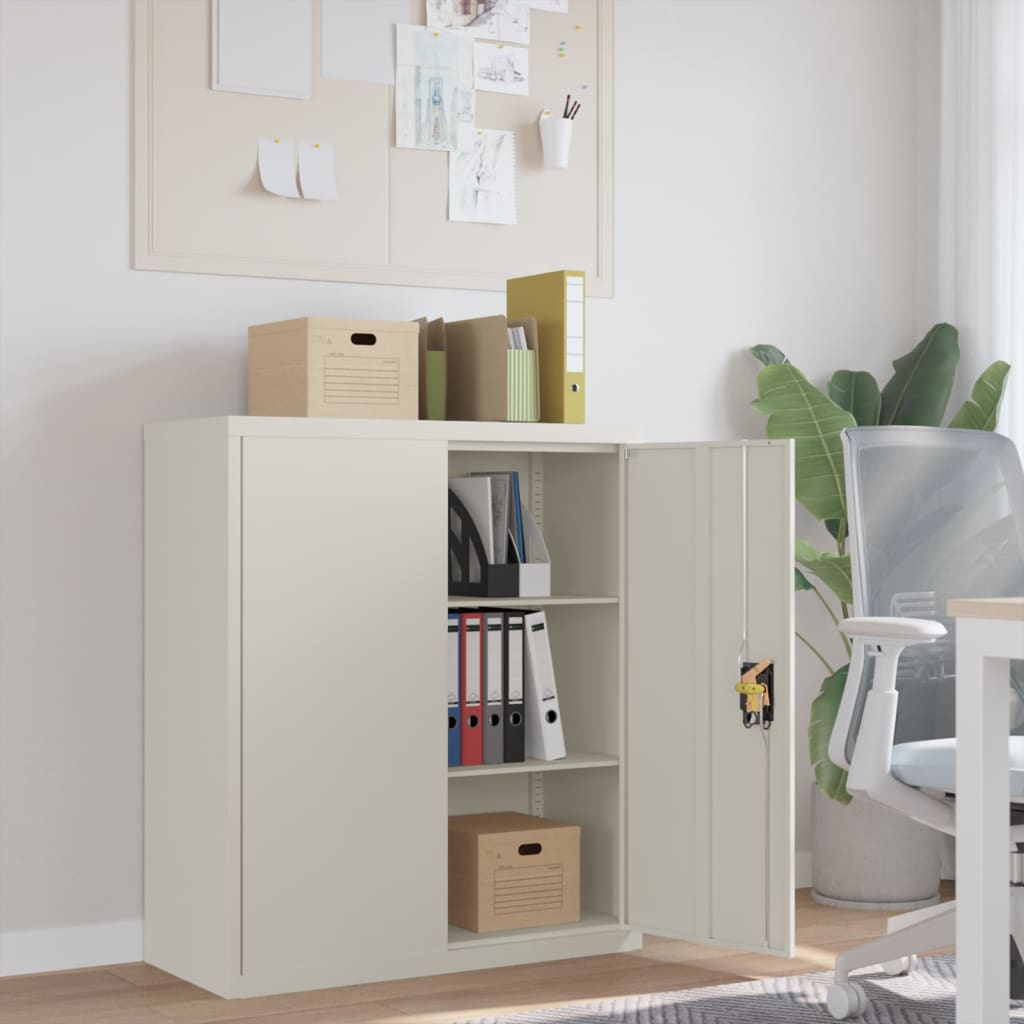 Aktenschrank Weiß Stahl 90x40x105 cm