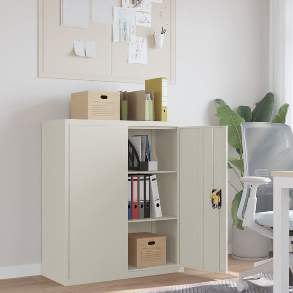 Aktenschrank Weiß Stahl 90x40x105 cm