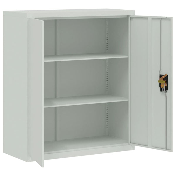 Aktenschrank Stahl Hellgrau 90x40x105cm