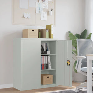 Aktenschrank Stahl Hellgrau 90x40x105cm
