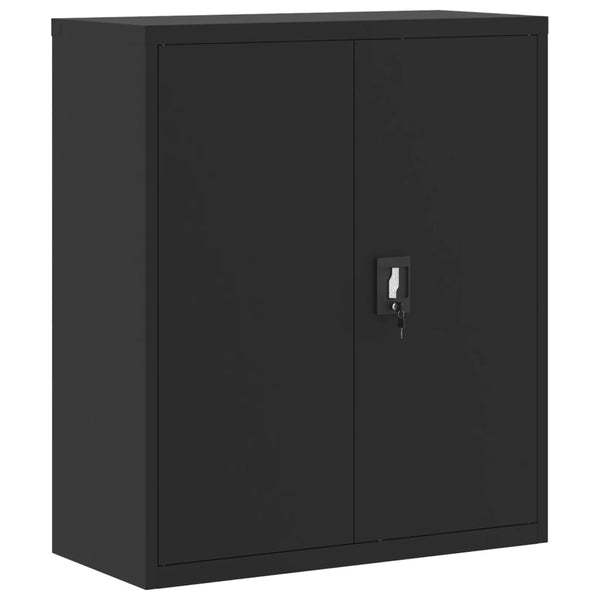 Aktenschrank Schwarz Stahl 90x40x105 cm