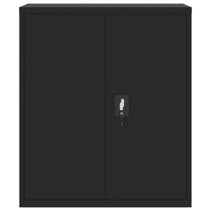 Aktenschrank Schwarz Stahl 90x40x105 cm