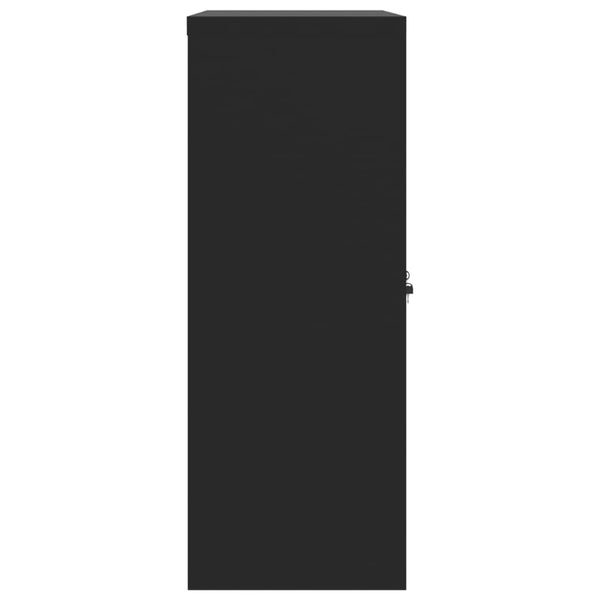 Aktenschrank Schwarz Stahl 90x40x105 cm