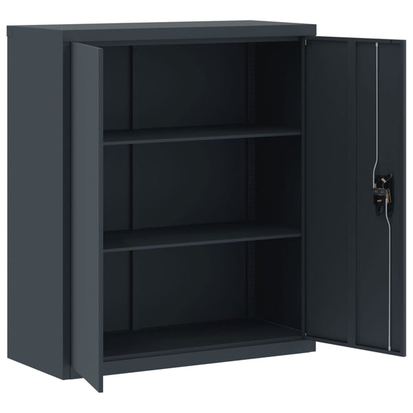 Aktenschrank Anthrazit Stahl 90x40x105cm