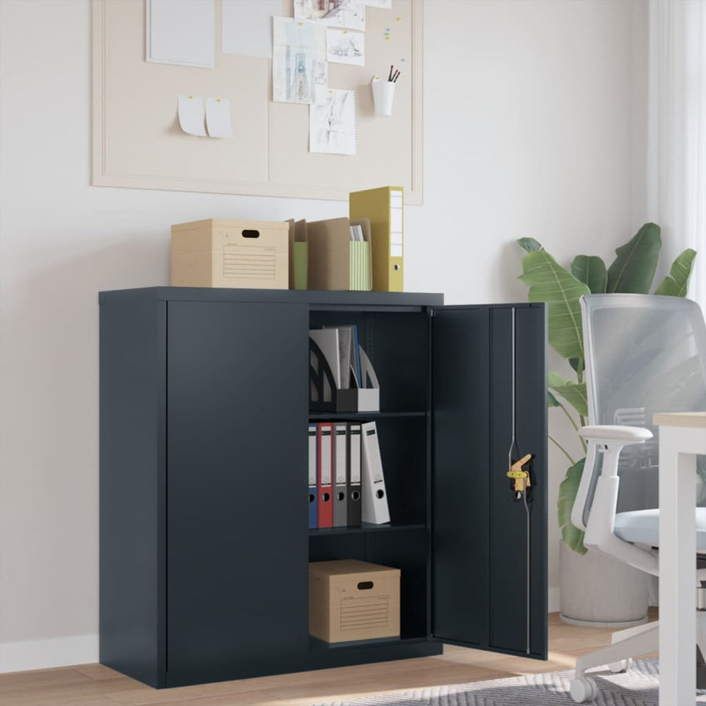 Aktenschrank Anthrazit Stahl 90x40x105cm
