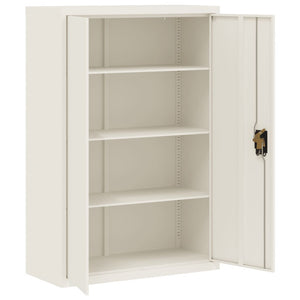 Aktenschrank Weiß Stahl 90x40x140 cm