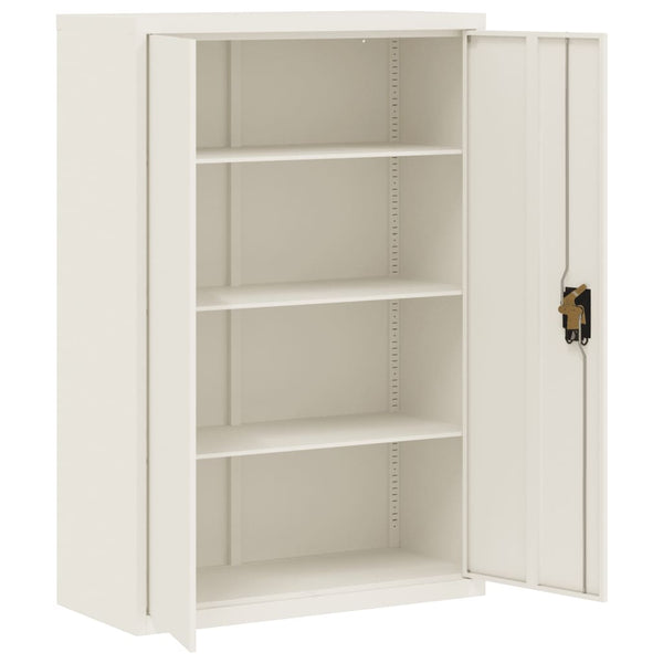 Aktenschrank Weiß Stahl 90x40x140 cm