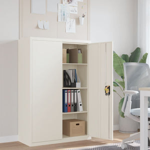 Aktenschrank Weiß Stahl 90x40x140 cm