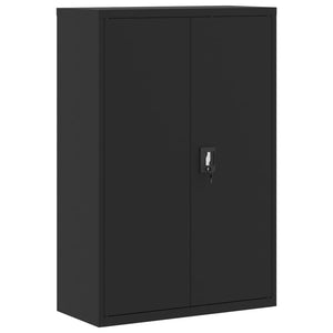 Schwarzer Aktenschrank Stahl 90x40x140 cm