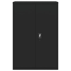 Schwarzer Aktenschrank Stahl 90x40x140 cm