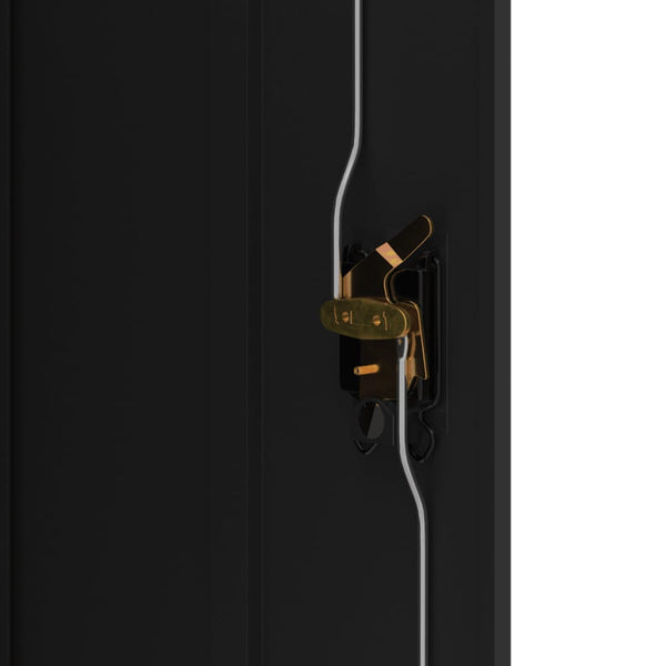 Schwarzer Aktenschrank Stahl 90x40x140 cm