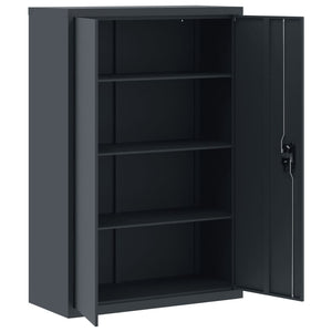 Aktenschrank Anthrazit Stahl 90x40x140 cm
