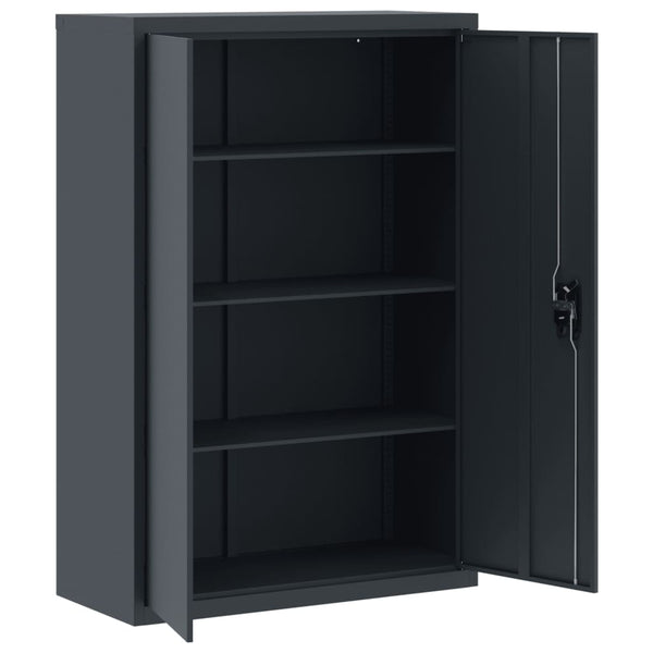 Aktenschrank Anthrazit Stahl 90x40x140 cm