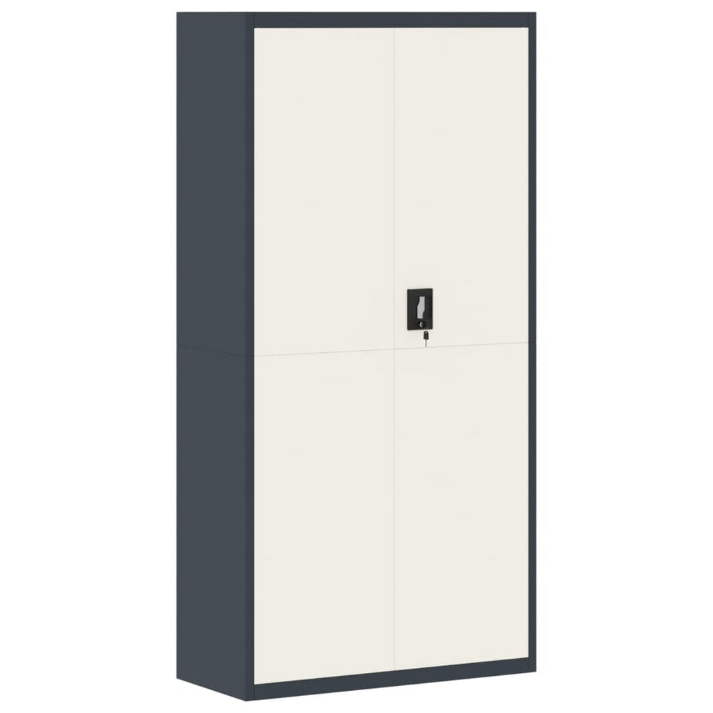 Aktenschrank Stahl Anthrazit/Weiß 90x40x180cm