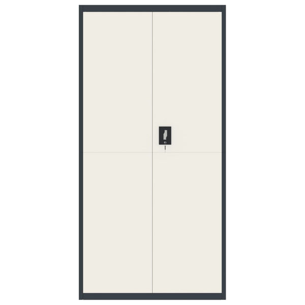 Aktenschrank Stahl Anthrazit/Weiß 90x40x180cm