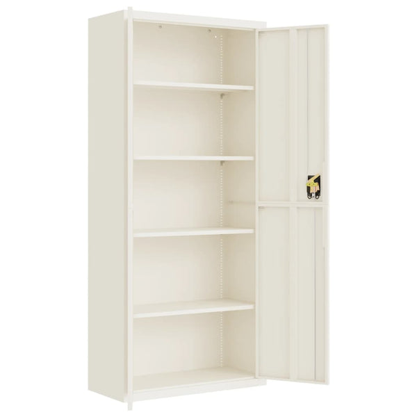 Weißer Aktenschrank Stahl 90x40x200 cm