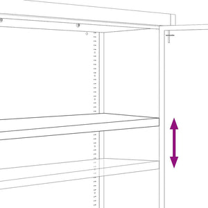 Aktenschrank Stahl Hellgrau 90x40x200cm