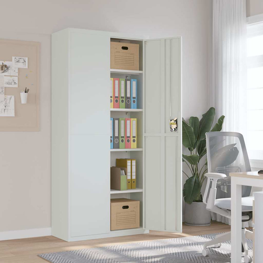 Aktenschrank Stahl Hellgrau 90x40x200cm