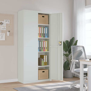 Aktenschrank Stahl Hellgrau 90x40x200cm