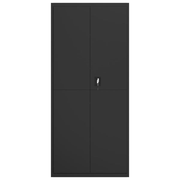 Schwarzer Aktenschrank 90x40x200 cm