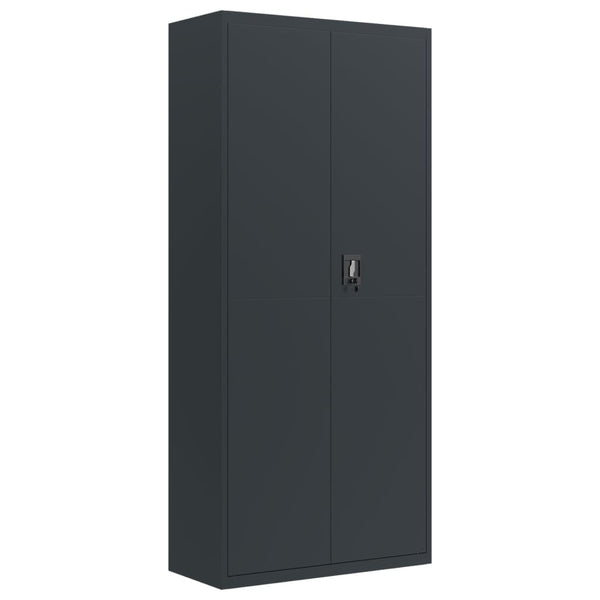 Aktenschrank Anthrazit Stahl 90x40x200 cm