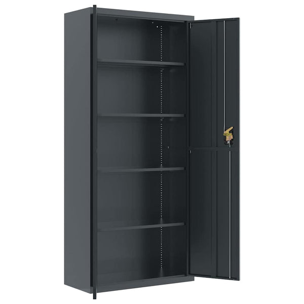 Aktenschrank Anthrazit Stahl 90x40x200 cm