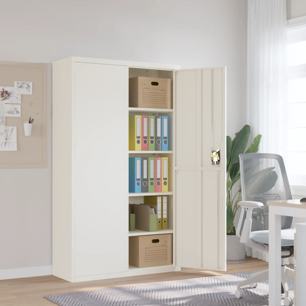Aktenschrank Weiß Stahl 105x40x180cm