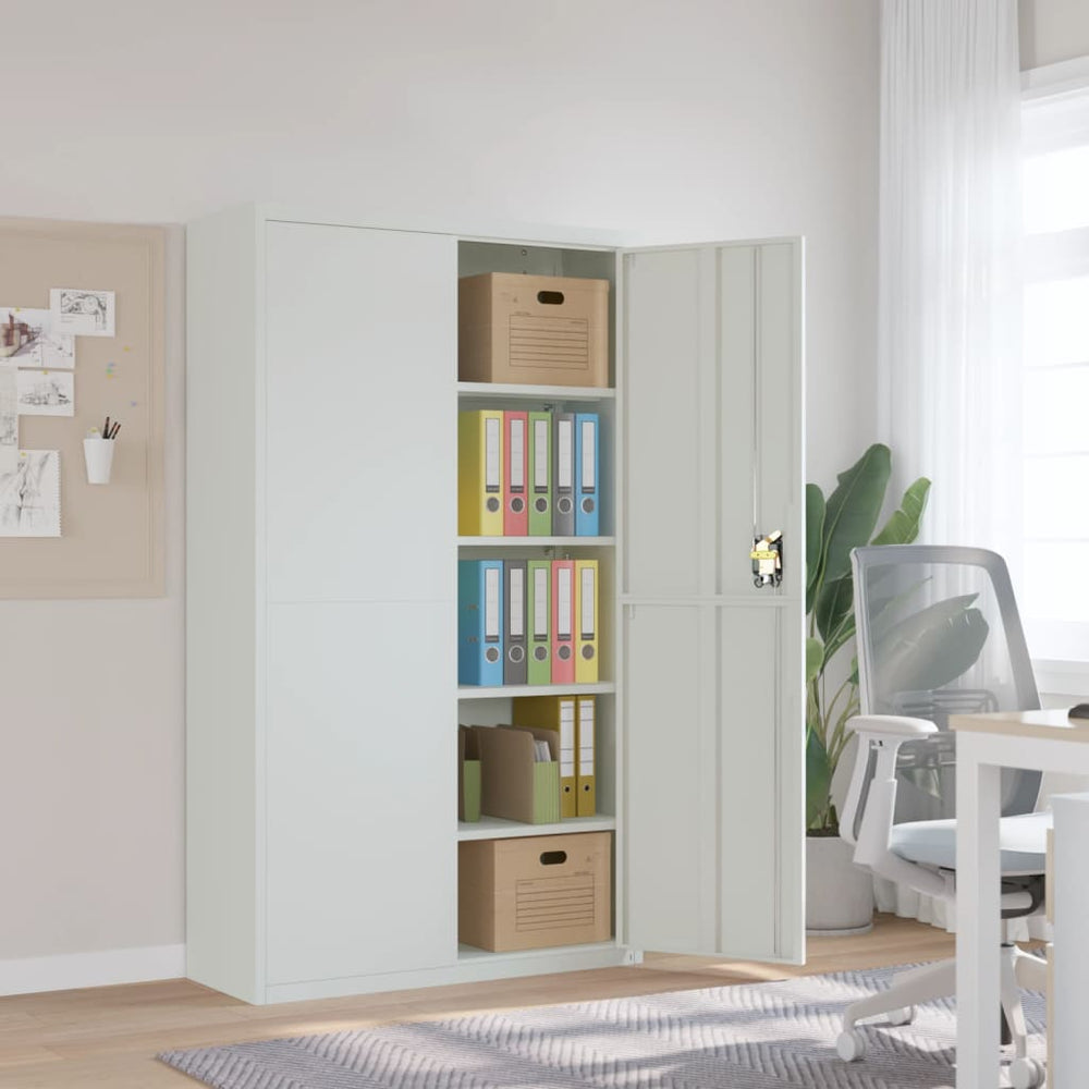 Aktenschrank Stahl Hellgrau 105x40x180 cm