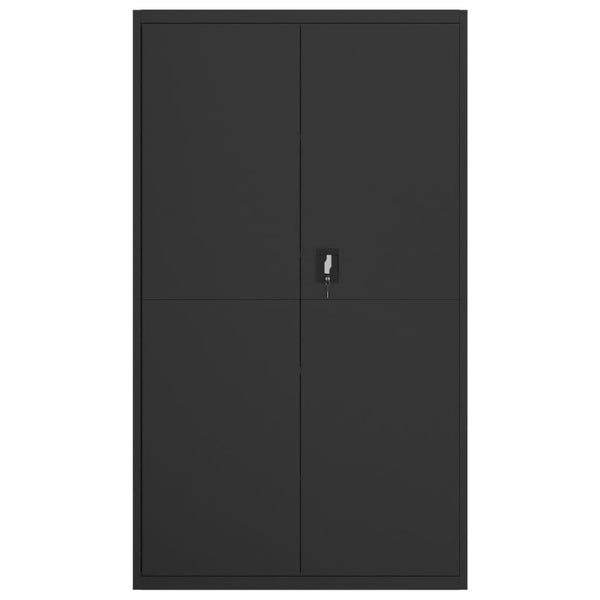 Aktenschrank Schwarz Stahl 105x40x180 cm