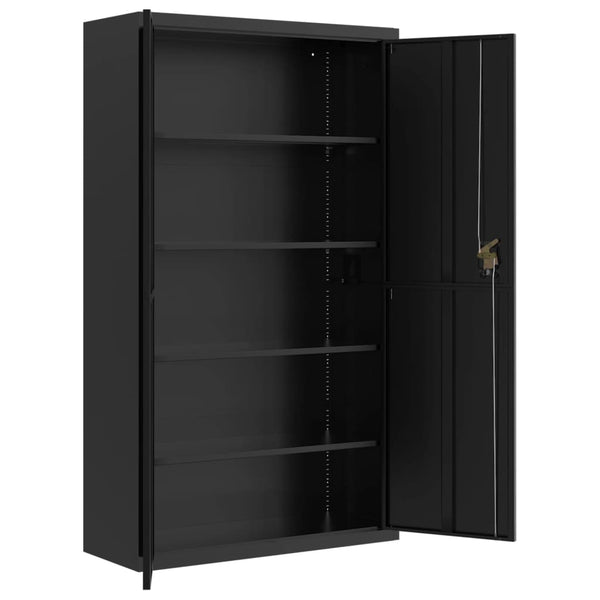 Aktenschrank Schwarz Stahl 105x40x180 cm