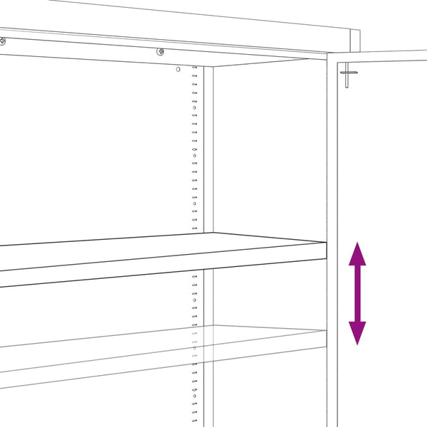 Aktenschrank Anthrazit Stahl 105x180 cm