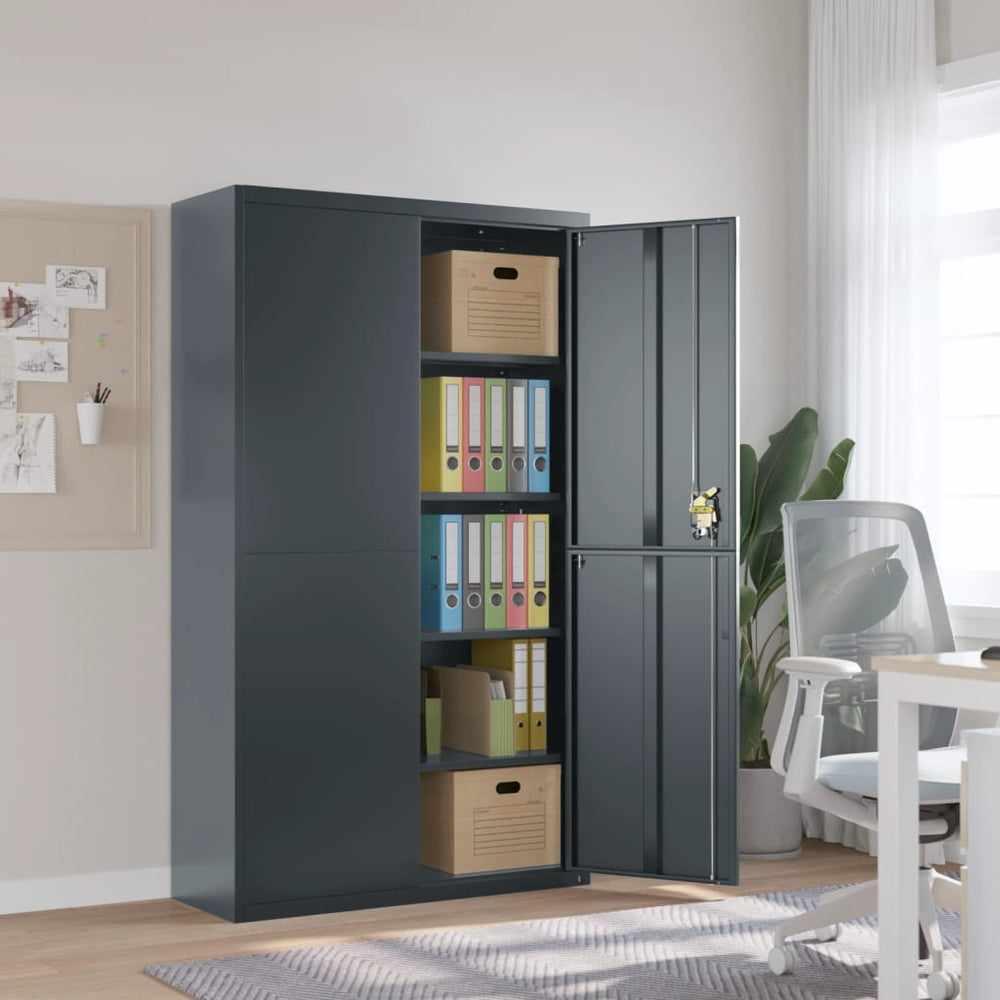 Aktenschrank Anthrazit Stahl 105x180 cm