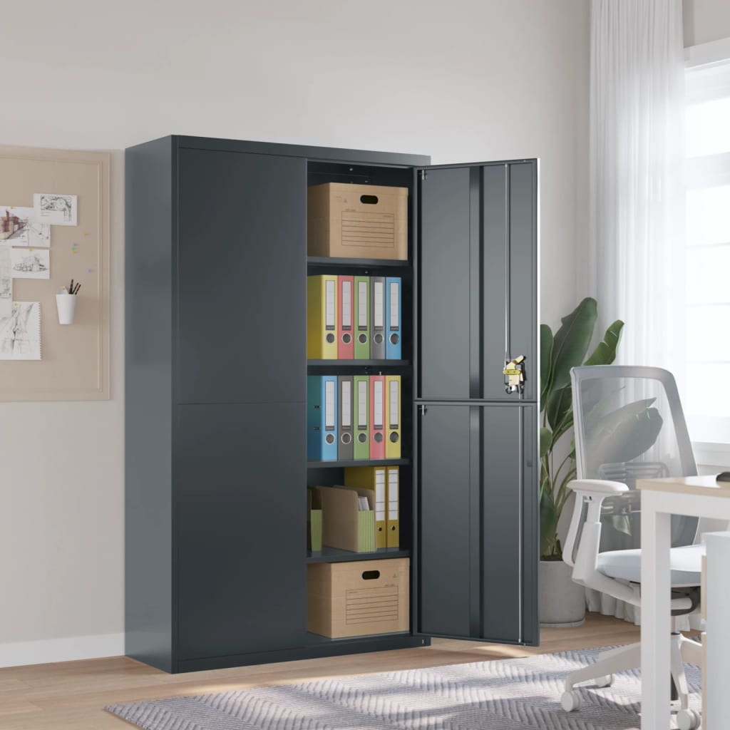 Aktenschrank Anthrazit Stahl 105x180 cm