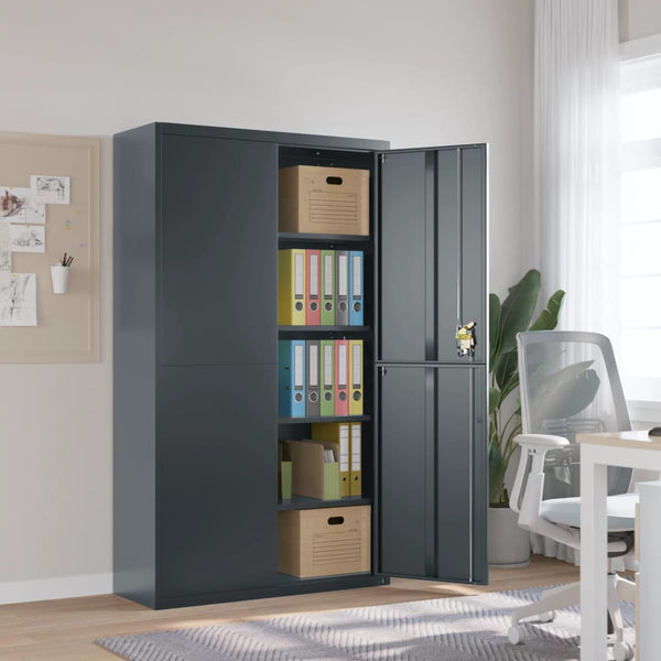 Aktenschrank Anthrazit Stahl 105x180 cm