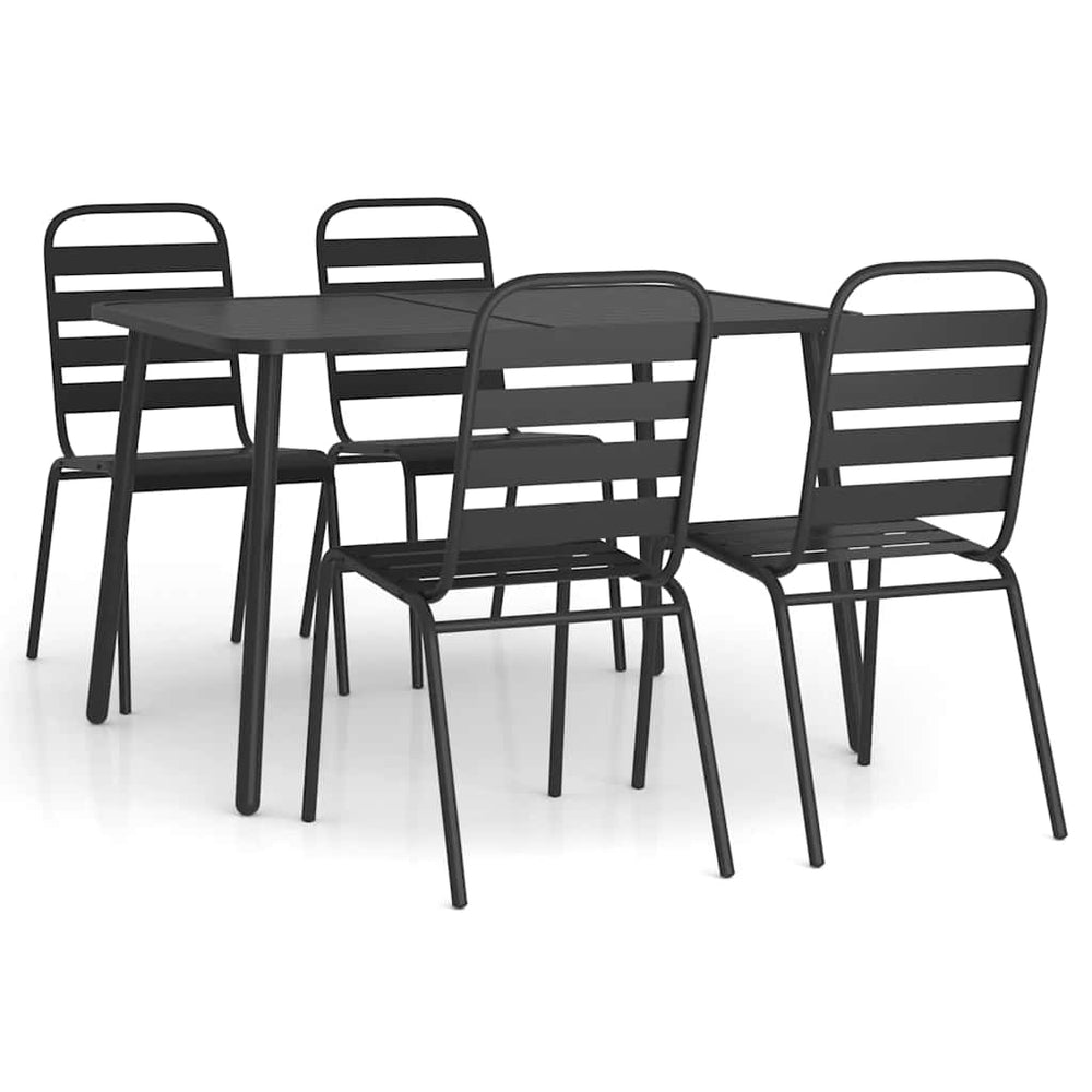 vidaXL Ensemble de salle à manger de jardin 5 pcs Acier anthracite