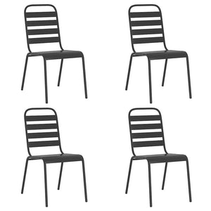 5-teilige Garten Essgruppe Anthrazit Stahl