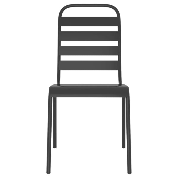 7-teilige Garten Essgruppe Anthrazit Stahl