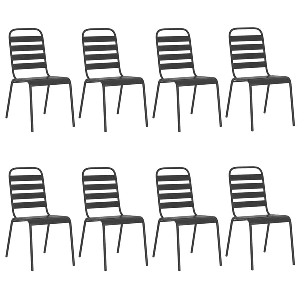 vidaXL Salon de jardin 9 pcs Anthracite Acier