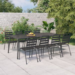 vidaXL Salon de jardin 9 pcs Anthracite Acier