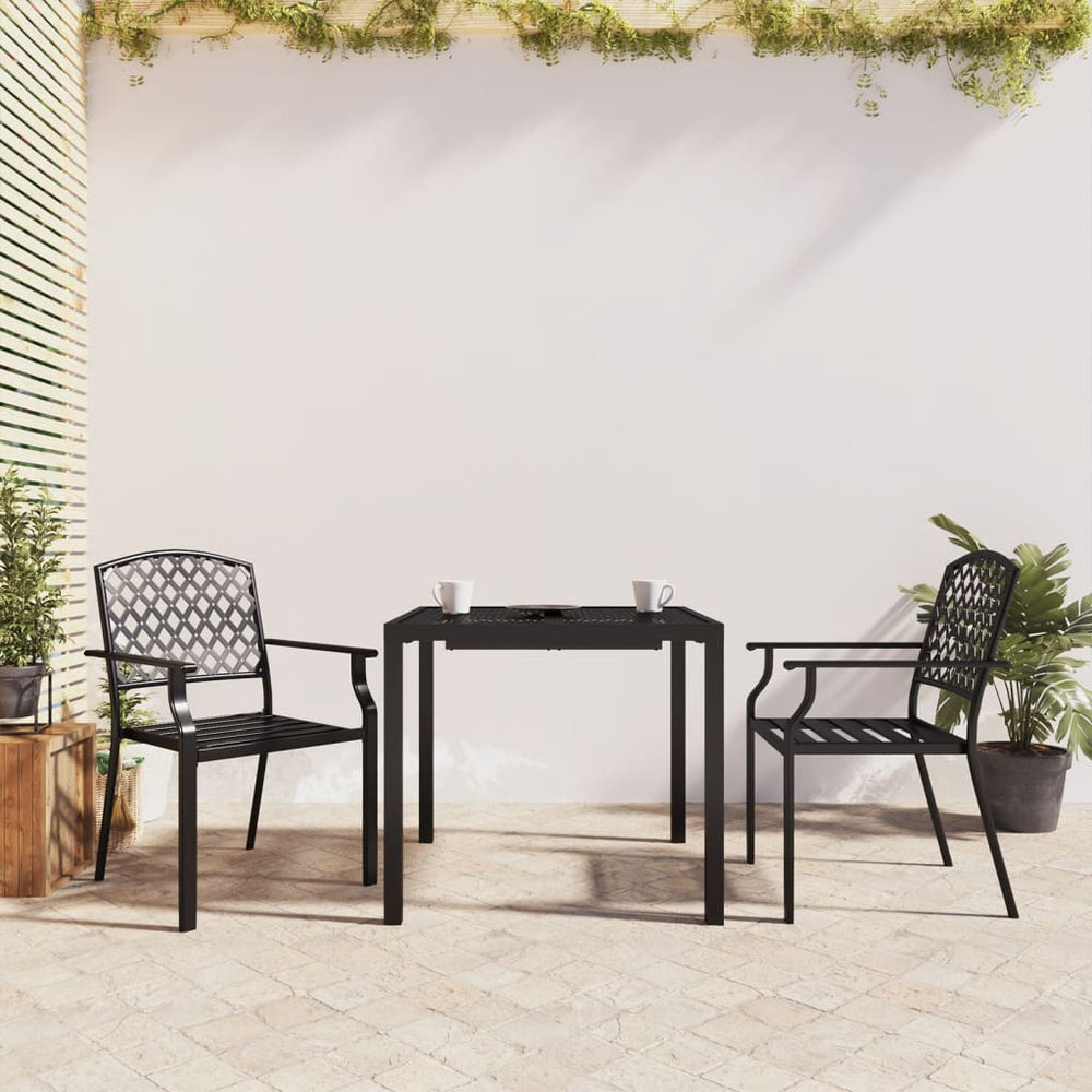 vidaXL Ensemble de salle à manger de jardin 3 pcs Acier anthracite