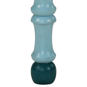 vidaXL Table basse turquoise peinte à la main en bois de manguier massif