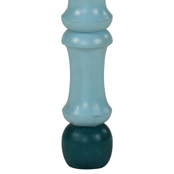 vidaXL Table basse turquoise peinte à la main en bois de manguier massif