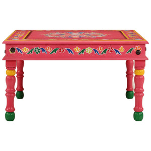 Rosa Couchtisch Mango Massivholz Handbemalt