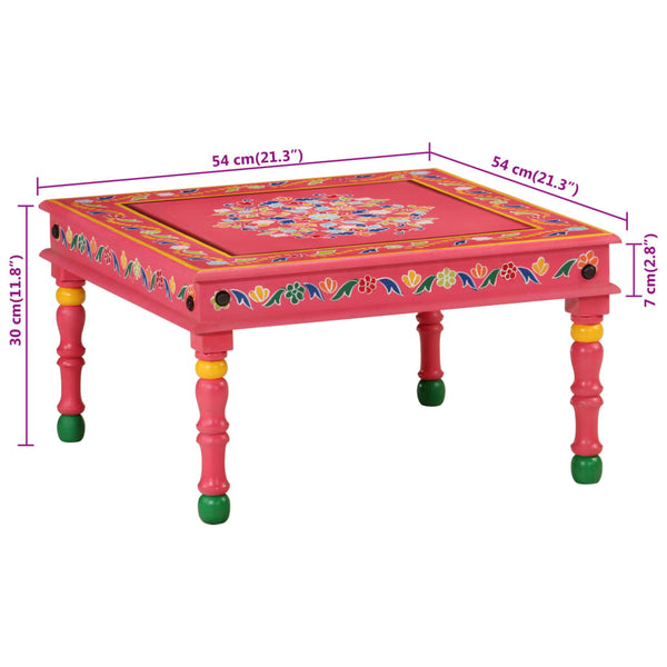 Rosa Couchtisch Mango Massivholz Handbemalt