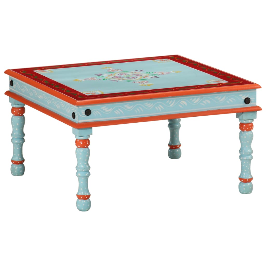 Blauer Couchtisch Mango Massivholz Handbemalt