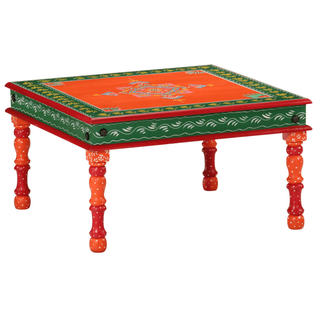 Handbemalter Couchtisch Mango Massivholz Orange