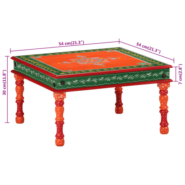 Handbemalter Couchtisch Mango Massivholz Orange