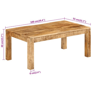 vidaXL Table basse 100x55x40 cm en bois de manguier massif