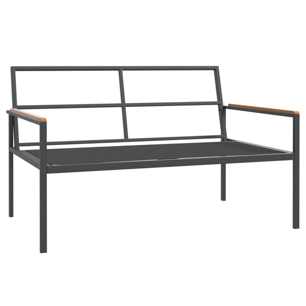 vidaXL Salon de jardin 4 pcs avec coussins anthracite acier